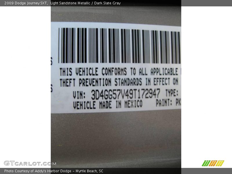 Light Sandstone Metallic / Dark Slate Gray 2009 Dodge Journey SXT
