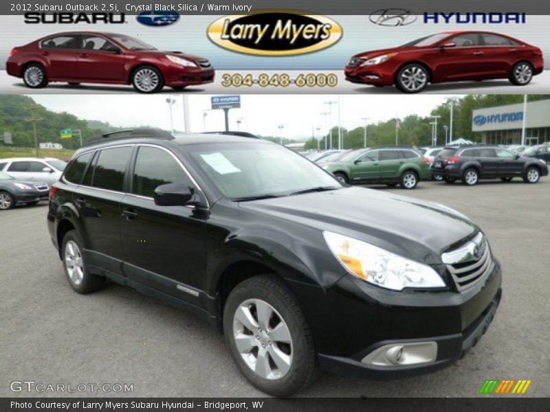 Crystal Black Silica / Warm Ivory 2012 Subaru Outback 2.5i