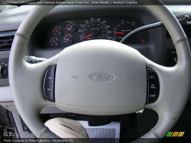 Silver Metallic / Medium Graphite 2001 Ford F250 Super Duty Platinum Edition Super Crew 4x4