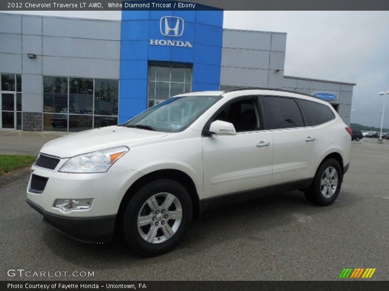 White Diamond Tricoat / Ebony 2012 Chevrolet Traverse LT AWD