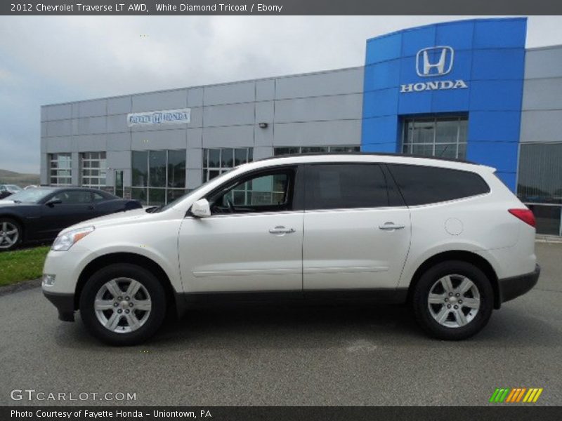 White Diamond Tricoat / Ebony 2012 Chevrolet Traverse LT AWD