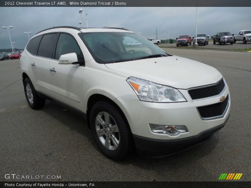 White Diamond Tricoat / Ebony 2012 Chevrolet Traverse LT AWD