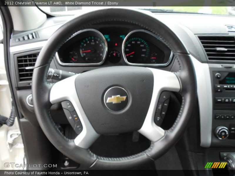 White Diamond Tricoat / Ebony 2012 Chevrolet Traverse LT AWD