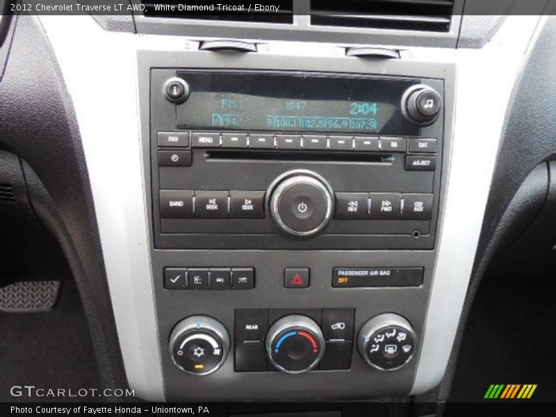 White Diamond Tricoat / Ebony 2012 Chevrolet Traverse LT AWD