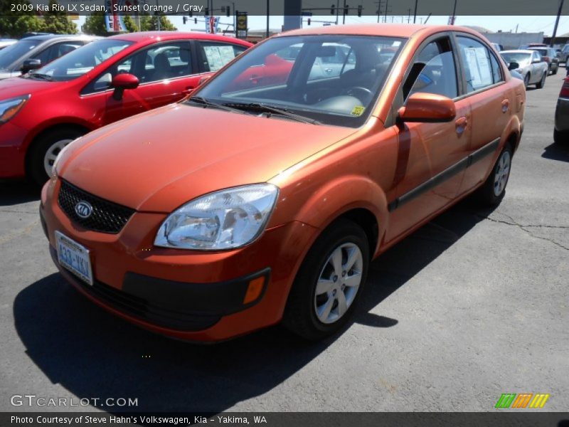 Sunset Orange / Gray 2009 Kia Rio LX Sedan