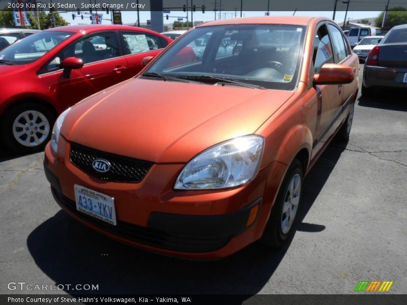 Sunset Orange / Gray 2009 Kia Rio LX Sedan