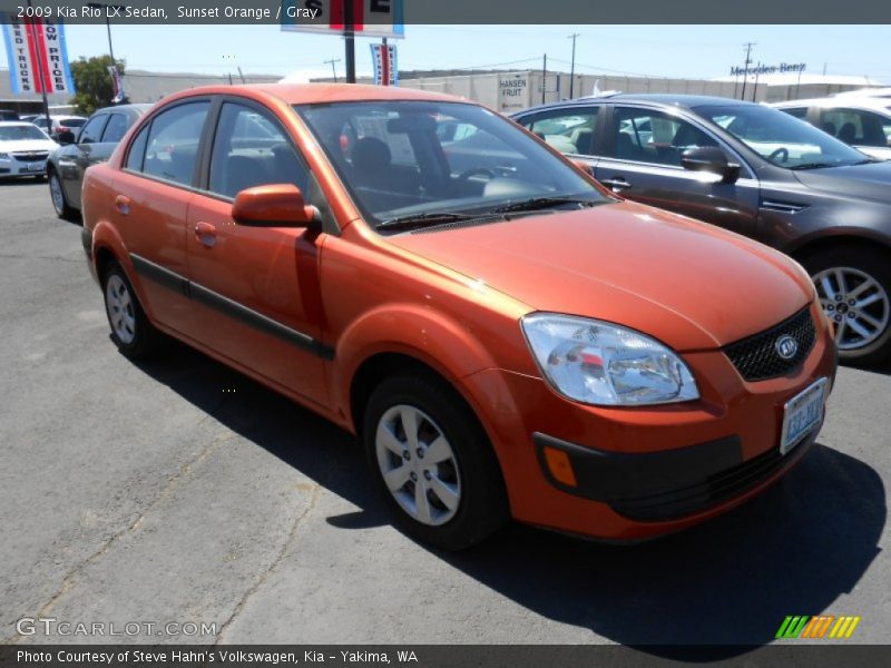 Sunset Orange / Gray 2009 Kia Rio LX Sedan