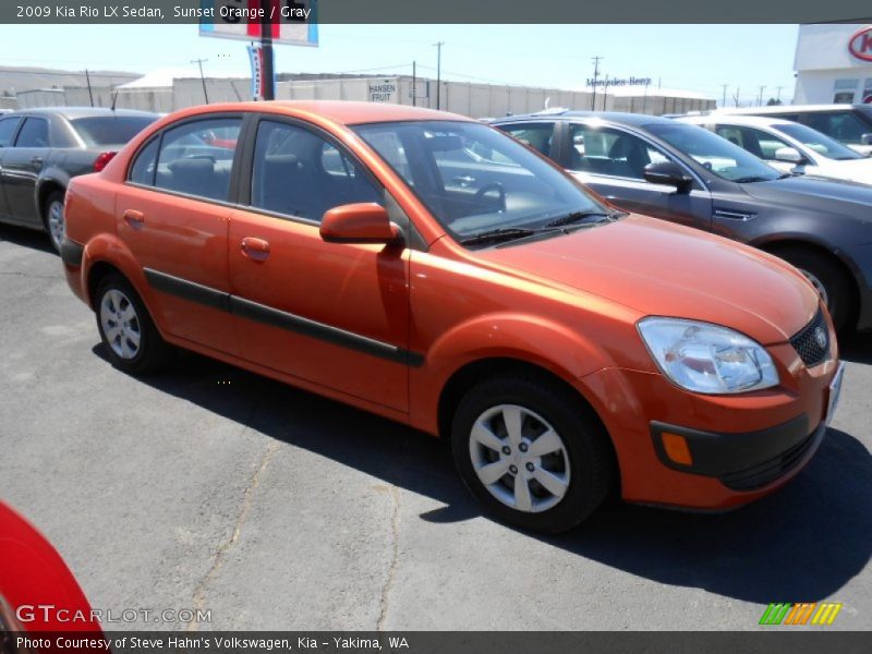 Sunset Orange / Gray 2009 Kia Rio LX Sedan