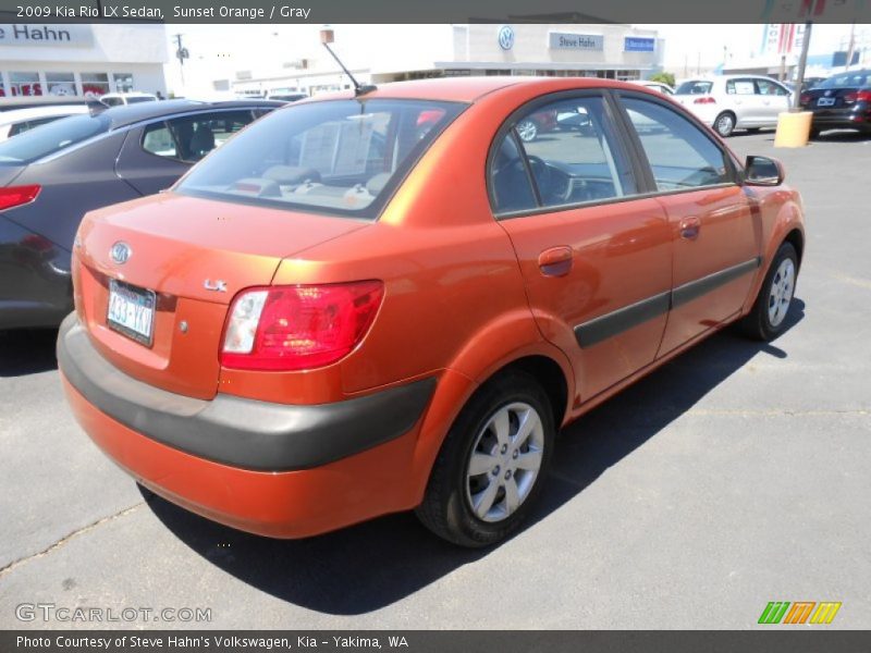 Sunset Orange / Gray 2009 Kia Rio LX Sedan