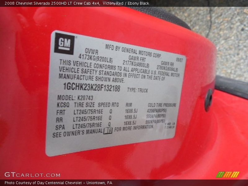 Victory Red / Ebony Black 2008 Chevrolet Silverado 2500HD LT Crew Cab 4x4