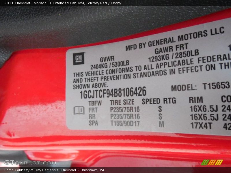 Victory Red / Ebony 2011 Chevrolet Colorado LT Extended Cab 4x4