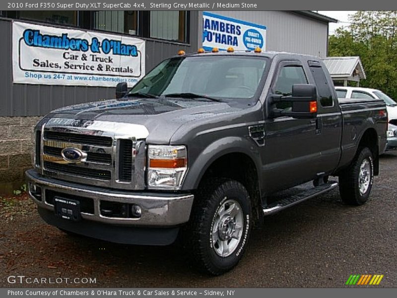 Sterling Grey Metallic / Medium Stone 2010 Ford F350 Super Duty XLT SuperCab 4x4