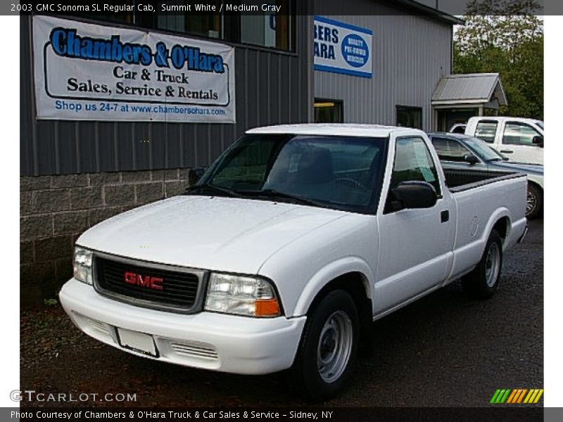 Summit White / Medium Gray 2003 GMC Sonoma SL Regular Cab