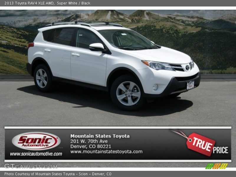 Super White / Black 2013 Toyota RAV4 XLE AWD