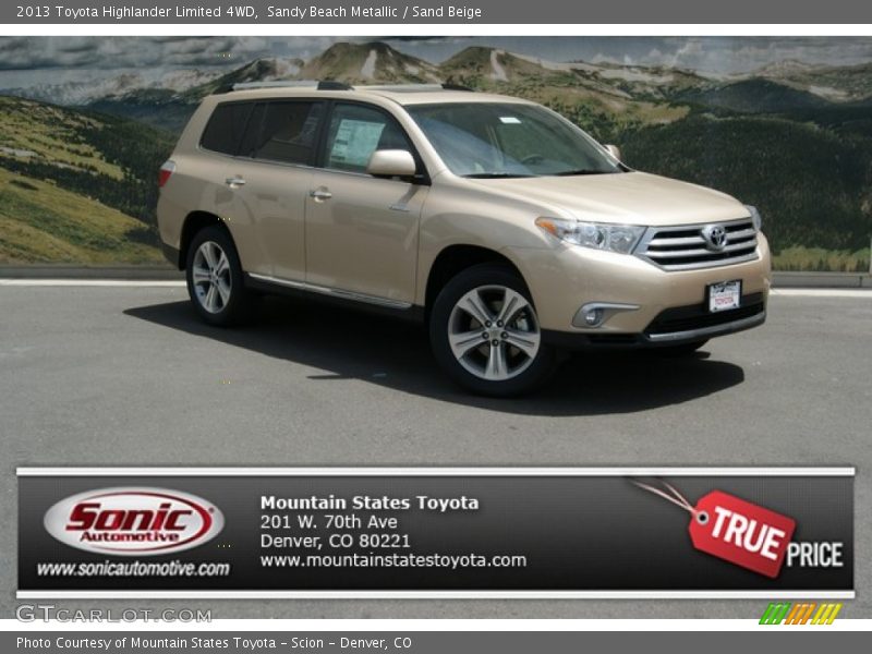 Sandy Beach Metallic / Sand Beige 2013 Toyota Highlander Limited 4WD