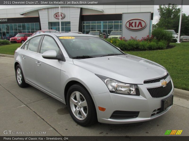 Silver Ice Metallic / Jet Black/Brick Leather 2011 Chevrolet Cruze LT
