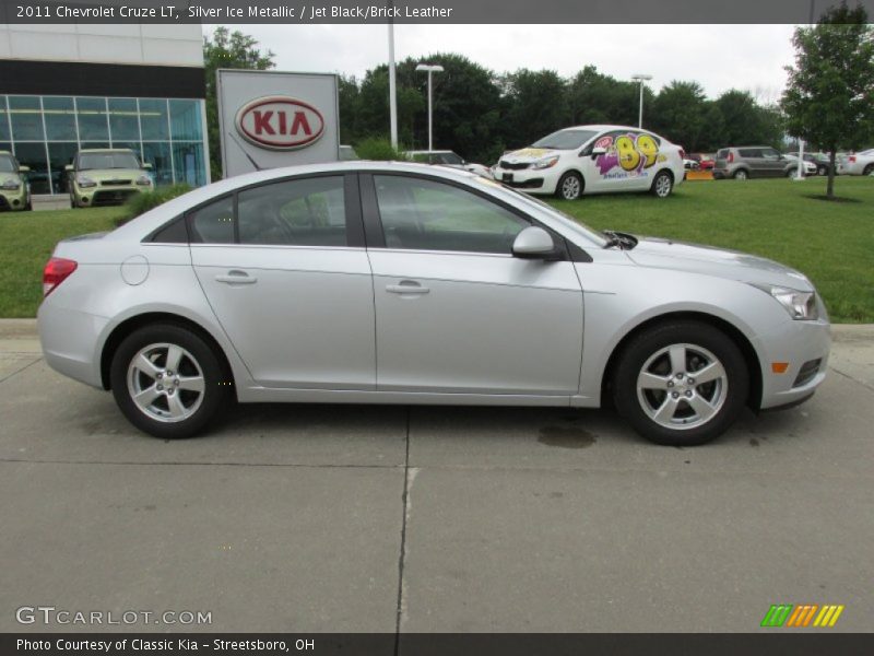Silver Ice Metallic / Jet Black/Brick Leather 2011 Chevrolet Cruze LT