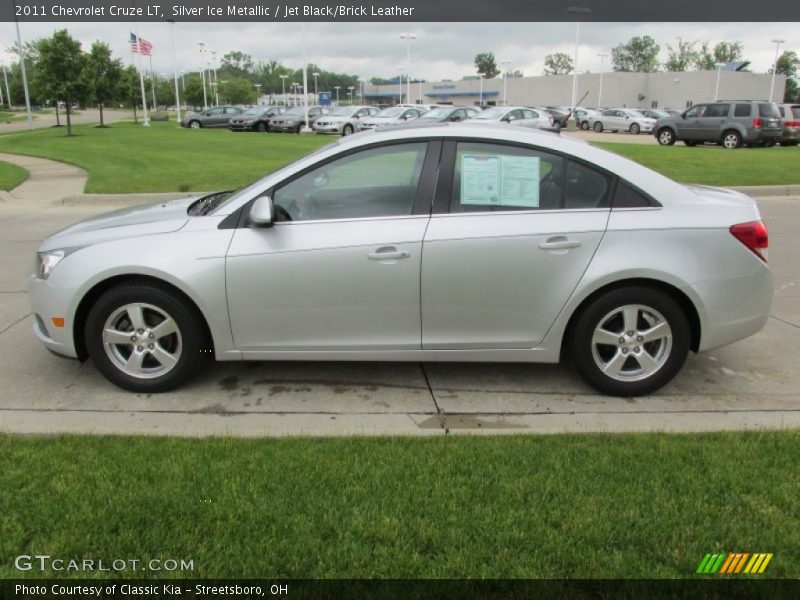 Silver Ice Metallic / Jet Black/Brick Leather 2011 Chevrolet Cruze LT