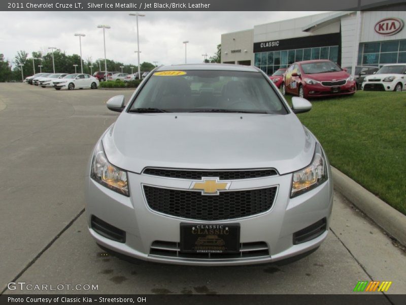 Silver Ice Metallic / Jet Black/Brick Leather 2011 Chevrolet Cruze LT