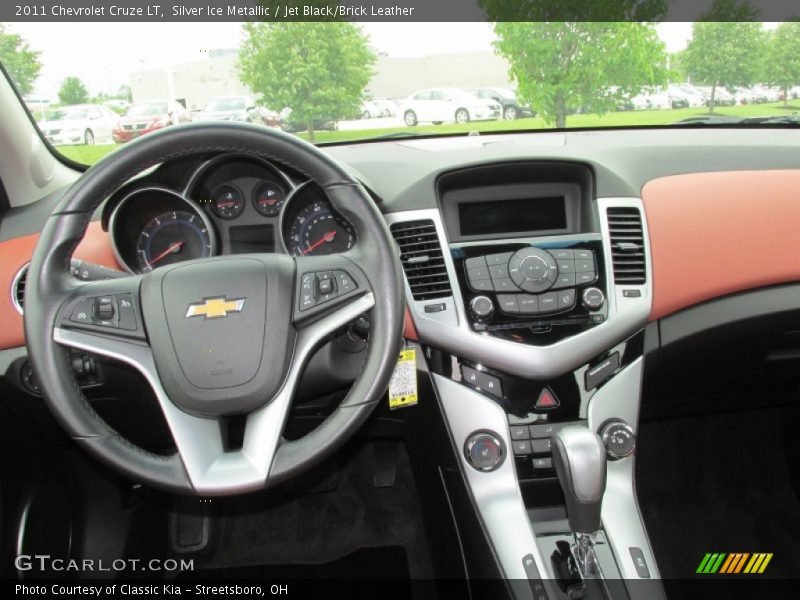 Silver Ice Metallic / Jet Black/Brick Leather 2011 Chevrolet Cruze LT