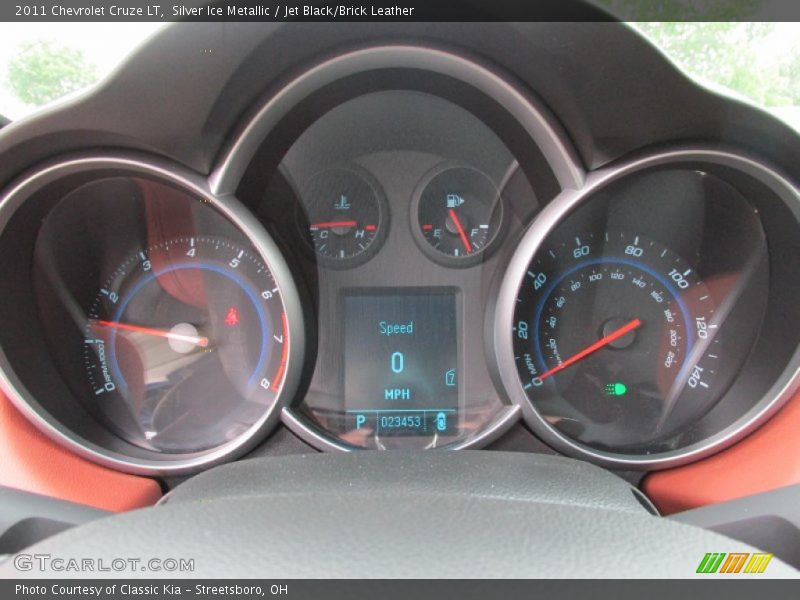 Silver Ice Metallic / Jet Black/Brick Leather 2011 Chevrolet Cruze LT
