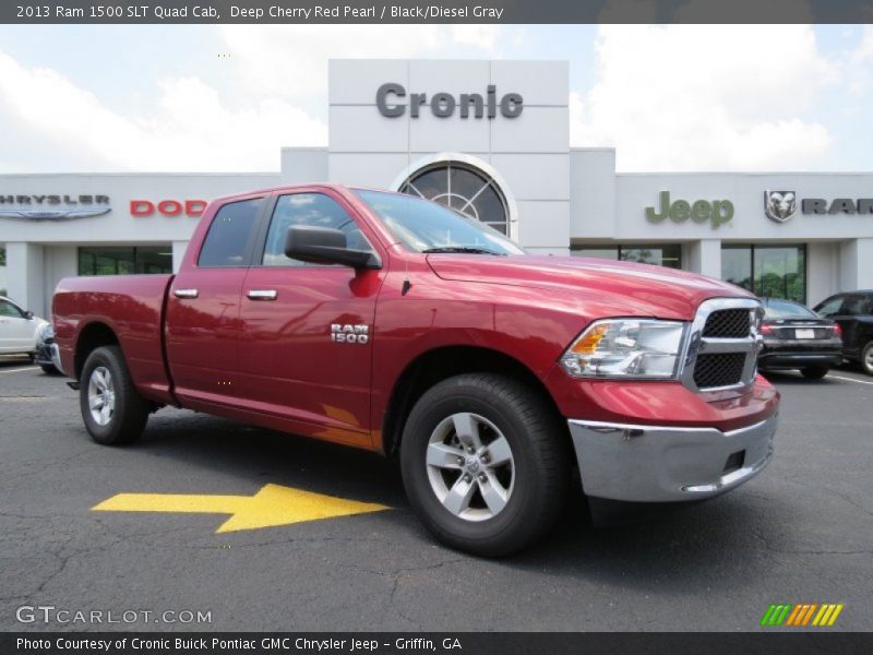 Deep Cherry Red Pearl / Black/Diesel Gray 2013 Ram 1500 SLT Quad Cab