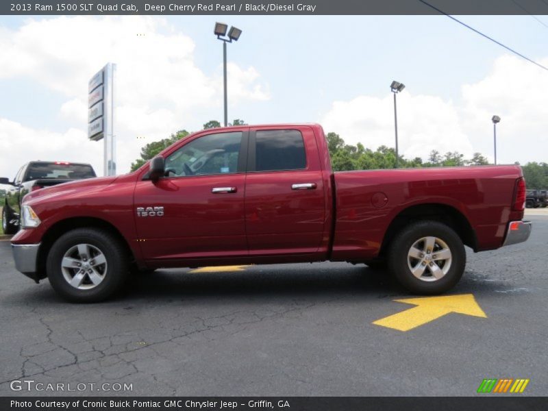 Deep Cherry Red Pearl / Black/Diesel Gray 2013 Ram 1500 SLT Quad Cab