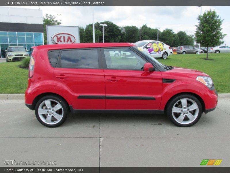 Molten Red / Red/Black Sport Leather 2011 Kia Soul Sport