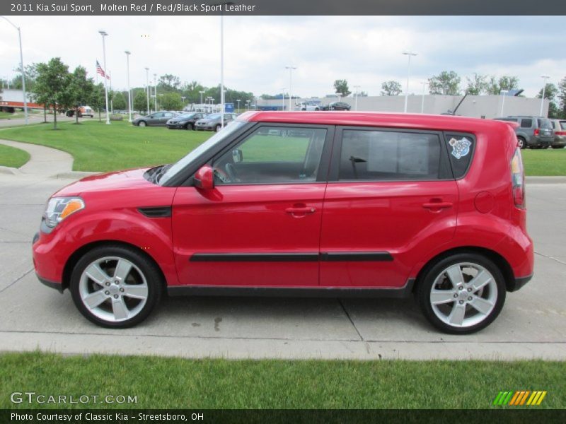 Molten Red / Red/Black Sport Leather 2011 Kia Soul Sport