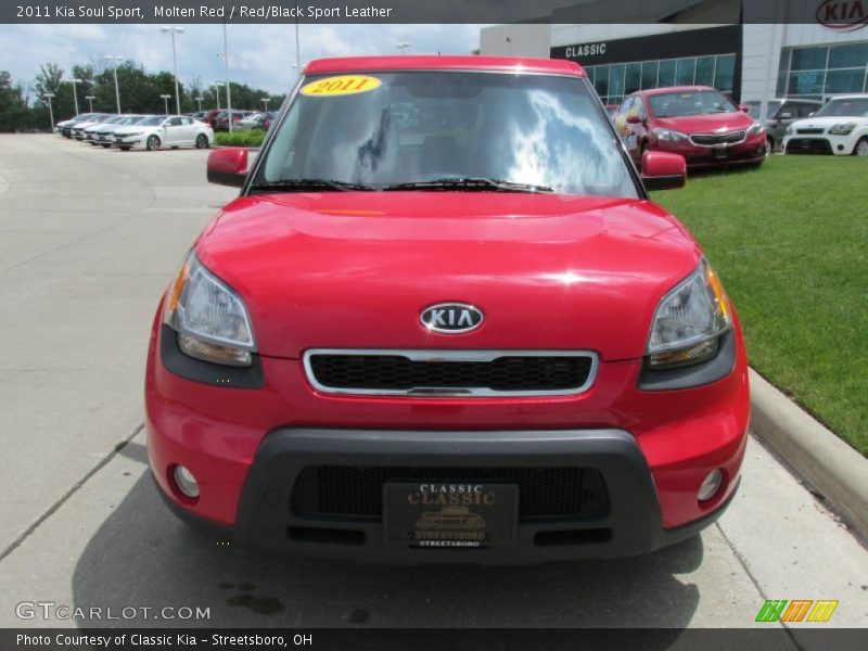 Molten Red / Red/Black Sport Leather 2011 Kia Soul Sport