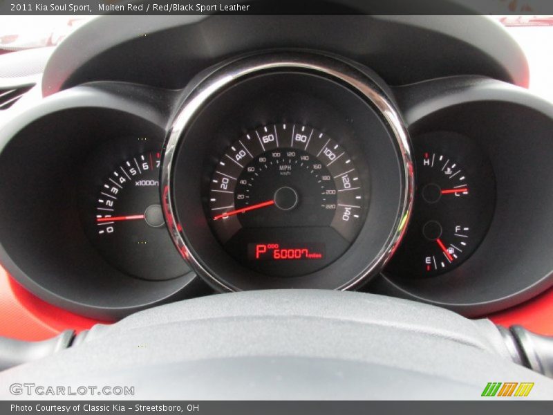 Molten Red / Red/Black Sport Leather 2011 Kia Soul Sport