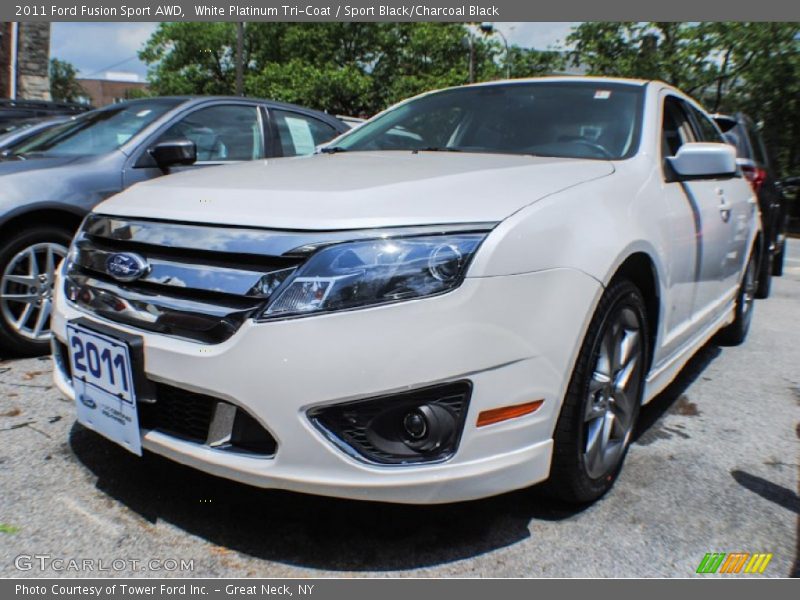 White Platinum Tri-Coat / Sport Black/Charcoal Black 2011 Ford Fusion Sport AWD