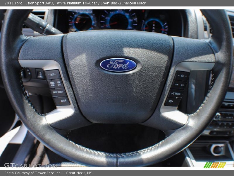 White Platinum Tri-Coat / Sport Black/Charcoal Black 2011 Ford Fusion Sport AWD