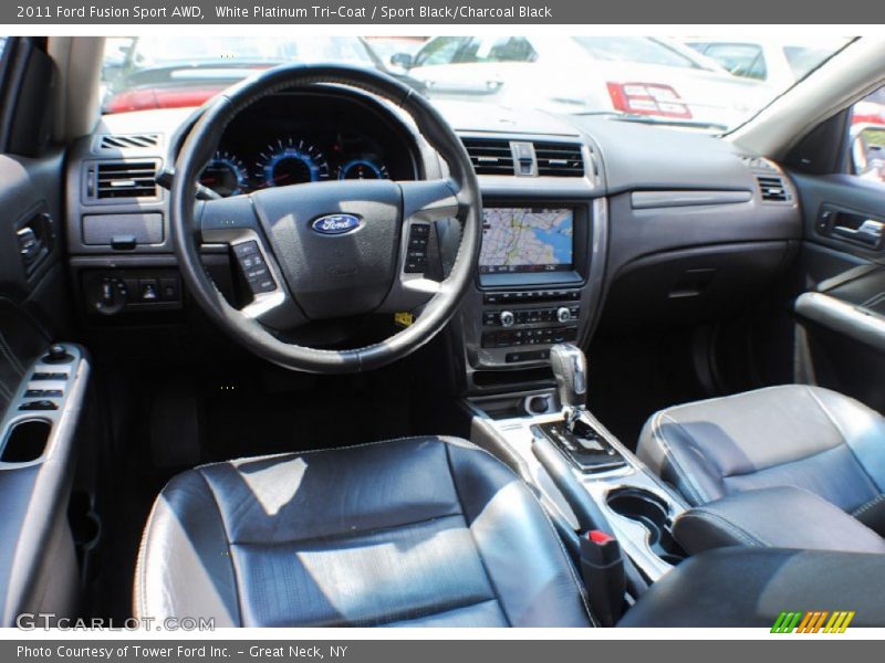 White Platinum Tri-Coat / Sport Black/Charcoal Black 2011 Ford Fusion Sport AWD