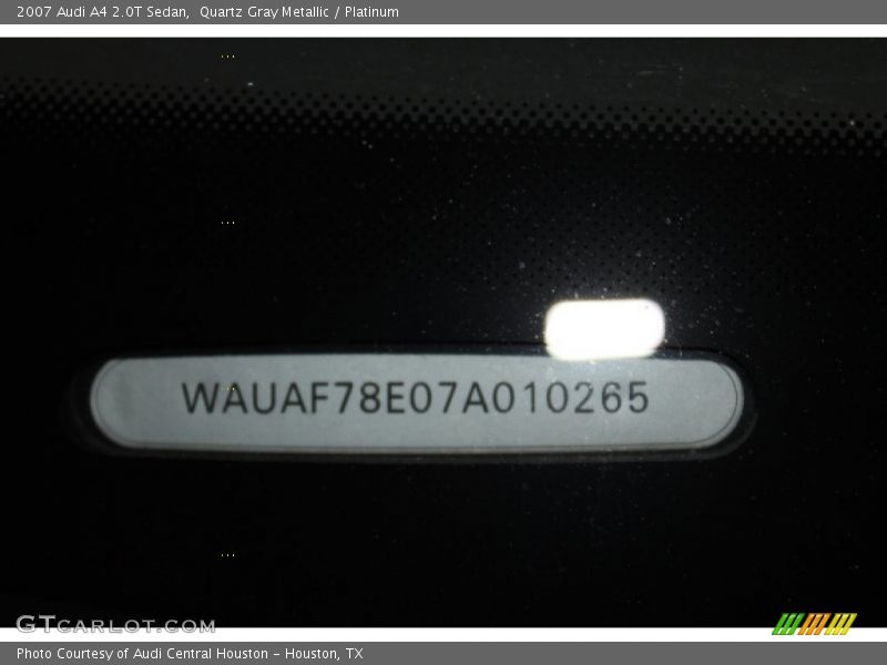 Quartz Gray Metallic / Platinum 2007 Audi A4 2.0T Sedan