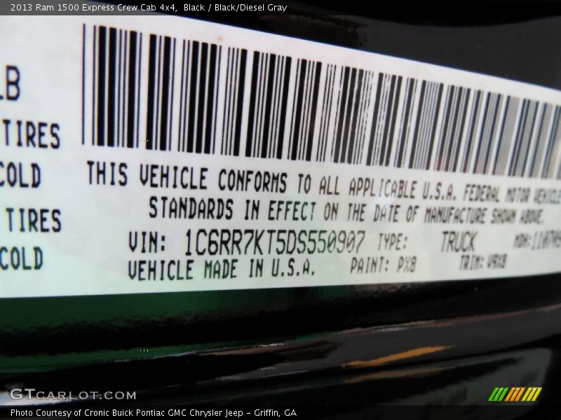 Black / Black/Diesel Gray 2013 Ram 1500 Express Crew Cab 4x4