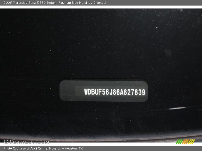 Platinum Blue Metallic / Charcoal 2006 Mercedes-Benz E 350 Sedan