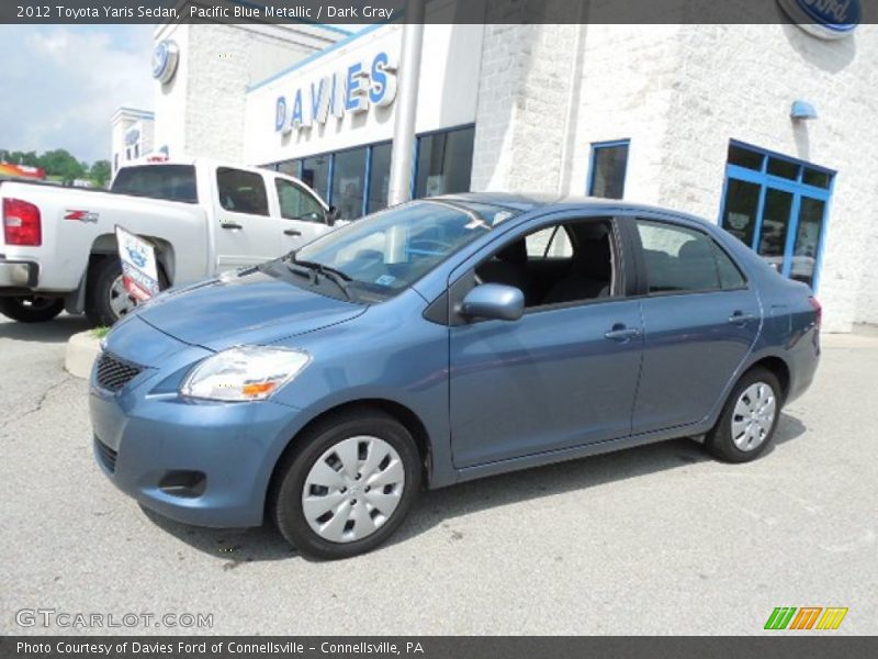 Pacific Blue Metallic / Dark Gray 2012 Toyota Yaris Sedan