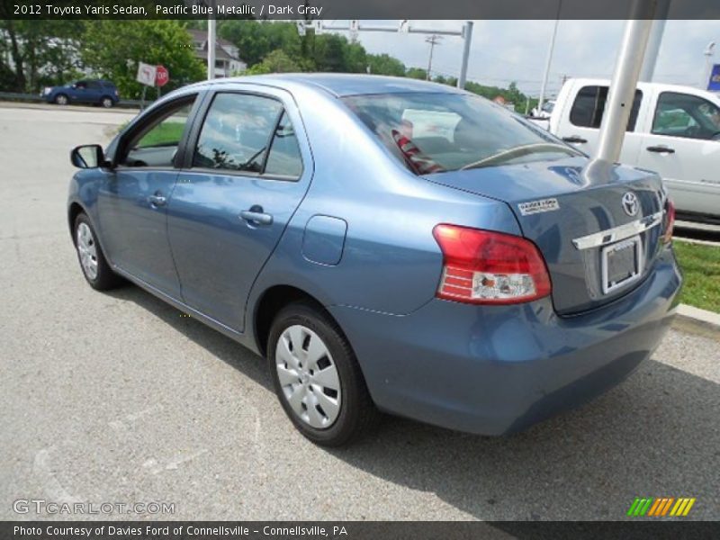 Pacific Blue Metallic / Dark Gray 2012 Toyota Yaris Sedan