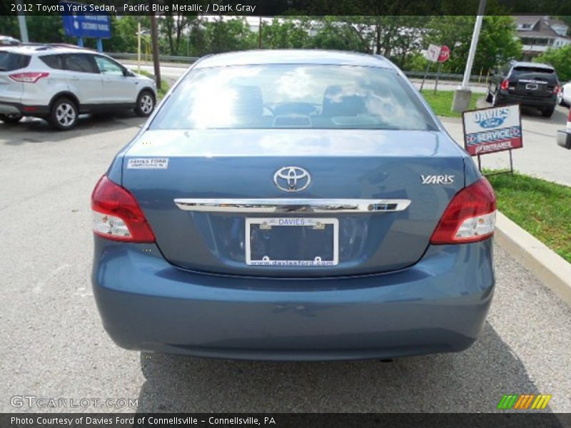 Pacific Blue Metallic / Dark Gray 2012 Toyota Yaris Sedan