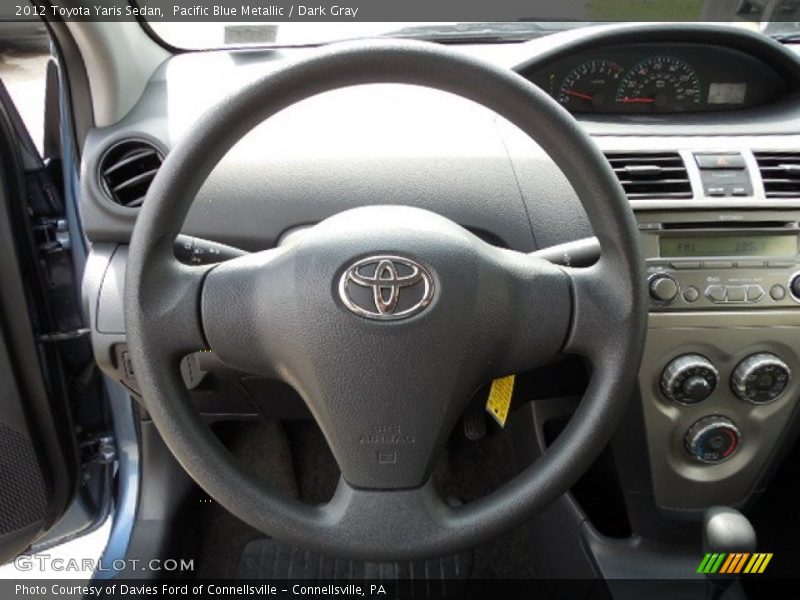 Pacific Blue Metallic / Dark Gray 2012 Toyota Yaris Sedan