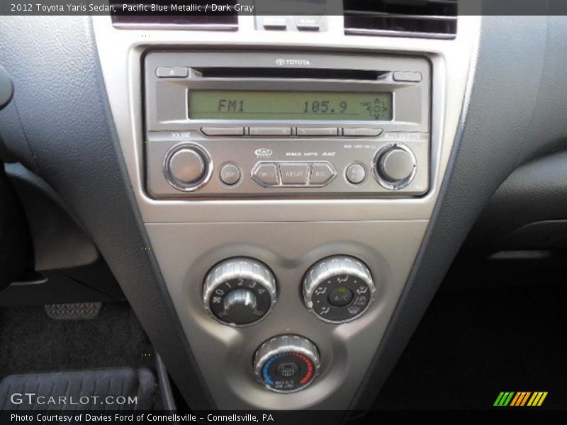 Pacific Blue Metallic / Dark Gray 2012 Toyota Yaris Sedan
