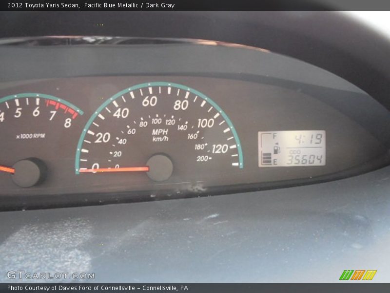 Pacific Blue Metallic / Dark Gray 2012 Toyota Yaris Sedan