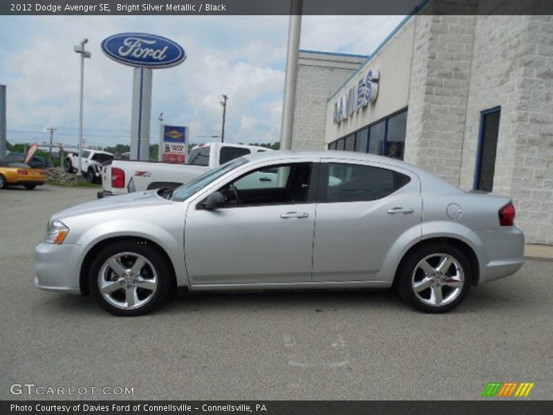 Bright Silver Metallic / Black 2012 Dodge Avenger SE