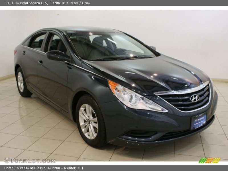 Pacific Blue Pearl / Gray 2011 Hyundai Sonata GLS