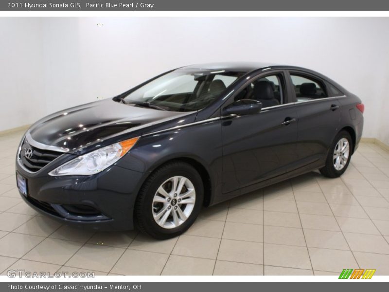 Pacific Blue Pearl / Gray 2011 Hyundai Sonata GLS