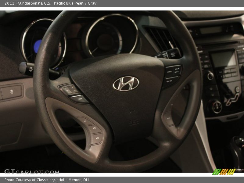Pacific Blue Pearl / Gray 2011 Hyundai Sonata GLS