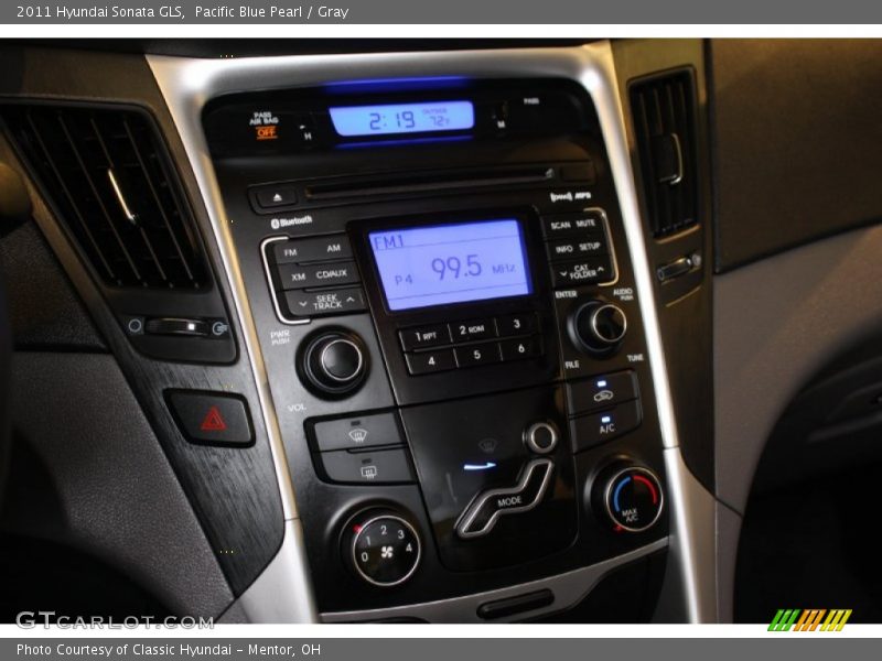 Pacific Blue Pearl / Gray 2011 Hyundai Sonata GLS