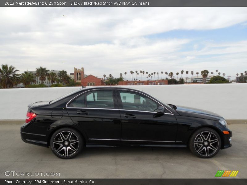 Black / Black/Red Stitch w/DINAMICA Inserts 2013 Mercedes-Benz C 250 Sport
