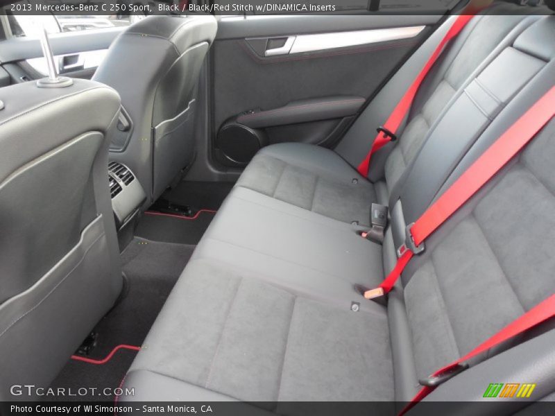 Black / Black/Red Stitch w/DINAMICA Inserts 2013 Mercedes-Benz C 250 Sport